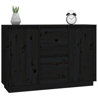 Senkki musta 111x34x75 cm täysi mänty
