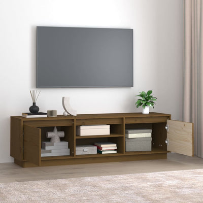 TV-taso hunajanruskea 140x35x40 cm täysi mänty