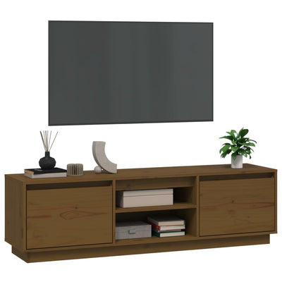 TV-taso hunajanruskea 140x35x40 cm täysi mänty