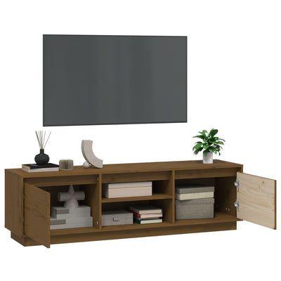 TV-taso hunajanruskea 140x35x40 cm täysi mänty
