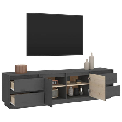 TV-taso harmaa 176x37x47,5 cm täysi mänty