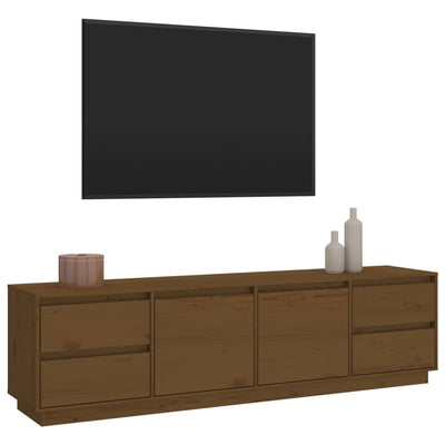 TV-taso hunajanruskea 176x37x47,5 cm täysi mänty