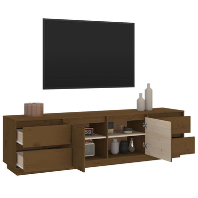 TV-taso hunajanruskea 176x37x47,5 cm täysi mänty