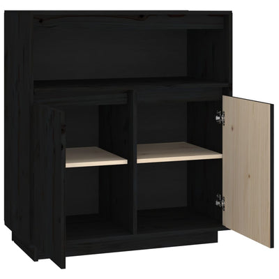 Senkki musta 70x34x80 cm täysi mänty