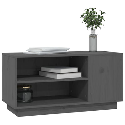 TV-taso harmaa 80x35x40,5 cm täysi mänty