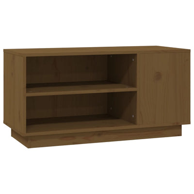 TV-taso hunajanruskea 80x35x40,5 cm täysi mänty