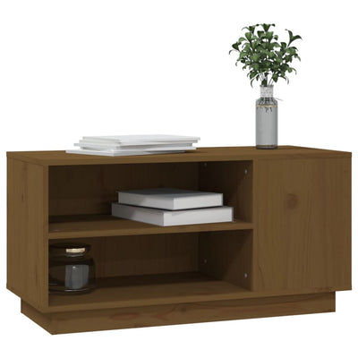 TV-taso hunajanruskea 80x35x40,5 cm täysi mänty