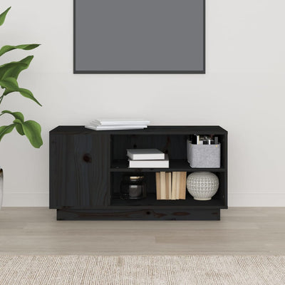 TV-taso musta 80x35x40,5 cm täysi mänty