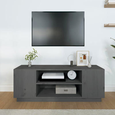 TV-taso harmaa 110x35x40,5 cm täysi mänty