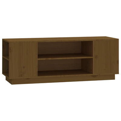 TV-taso hunajanruskea 110x35x40,5 cm täysi mänty