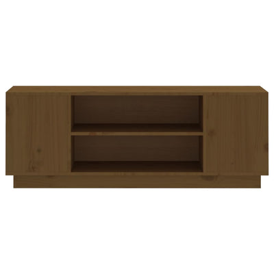 TV-taso hunajanruskea 110x35x40,5 cm täysi mänty