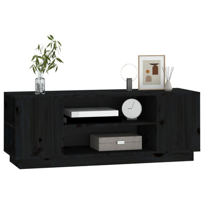 TV-taso musta 110x35x40,5 cm täysi mänty