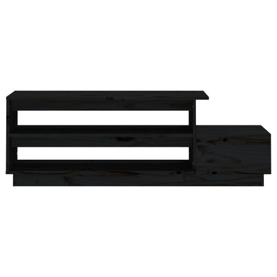 Sohvapöytä musta 120x50x40,5 cm täysi mänty