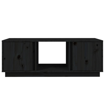 Sohvapöytä musta 110x50x40 cm täysi mänty