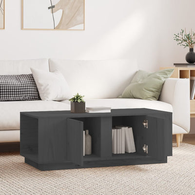 Sohvapöytä harmaa 110x50x40 cm täysi mänty