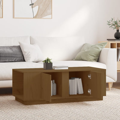 Sohvapöytä hunajanruskea 110x50x40 cm täysi mänty