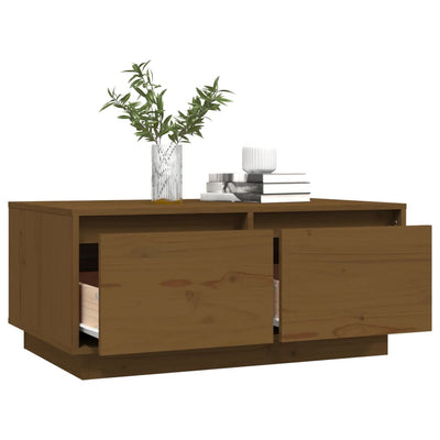 Sohvapöytä hunajanruskea 80x50x35 cm täysi mänty