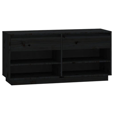 Kenkäkaappi musta 110x34x52 cm täysi mänty