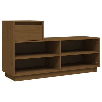 Kenkäkaappi hunajanruskea 110x34x61 cm täysi mänty