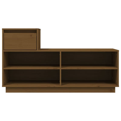 Kenkäkaappi hunajanruskea 110x34x61 cm täysi mänty