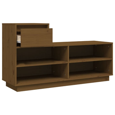 Kenkäkaappi hunajanruskea 110x34x61 cm täysi mänty