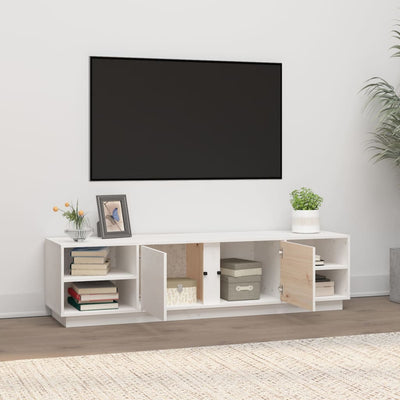 TV-taso valkoinen 156x40x40 cm täysi mänty