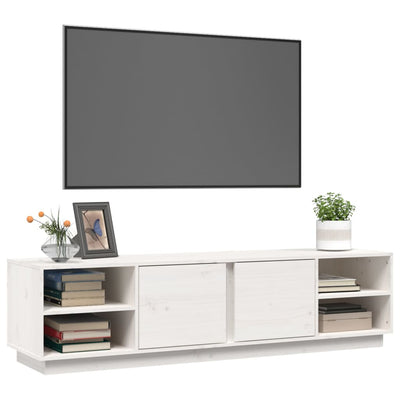 TV-taso valkoinen 156x40x40 cm täysi mänty
