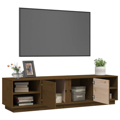 TV-taso hunajanruskea 156x40x40 cm täysi mänty