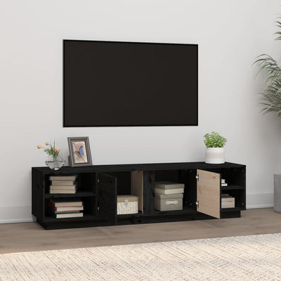 TV-taso musta 156x40x40 cm täysi mänty