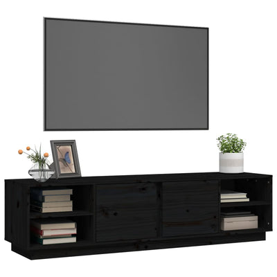 TV-taso musta 156x40x40 cm täysi mänty