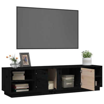 TV-taso musta 156x40x40 cm täysi mänty