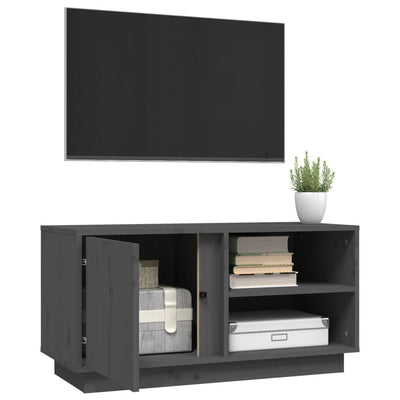TV-taso harmaa 80x35x40,5 cm täysi mänty
