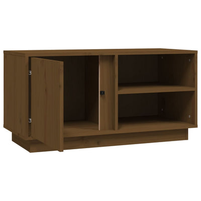 TV-taso hunajanruskea 80x35x40,5 cm täysi mänty