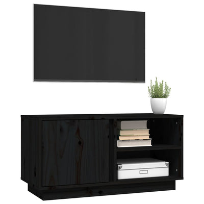 TV-taso musta 80x35x40,5 cm täysi mänty