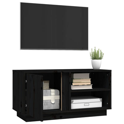 TV-taso musta 80x35x40,5 cm täysi mänty