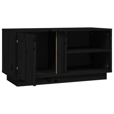 TV-taso musta 80x35x40,5 cm täysi mänty