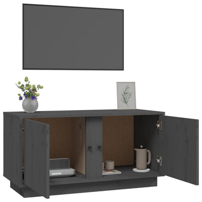 TV-taso harmaa 80x35x40,5 cm täysi mänty