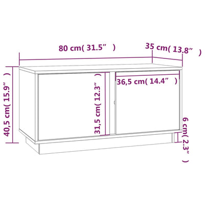 TV-taso harmaa 80x35x40,5 cm täysi mänty