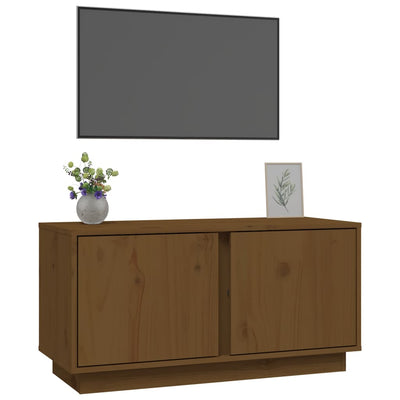 TV-taso hunajanruskea 80x35x40,5 cm täysi mänty