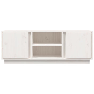 TV-taso valkoinen 110x35x40,5 cm täysi mänty