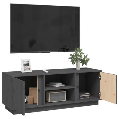 TV-taso harmaa 110x35x40,5 cm täysi mänty