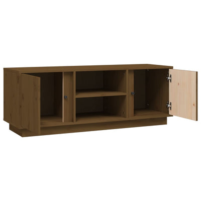 TV-taso hunajanruskea 110x35x40,5 cm täysi mänty