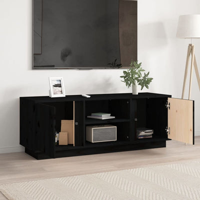 TV-taso musta 110x35x40,5 cm täysi mänty
