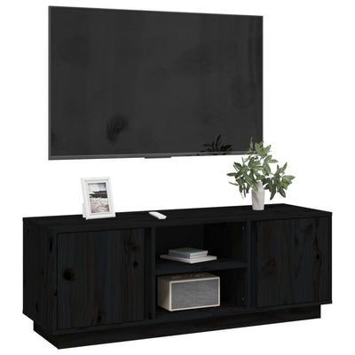 TV-taso musta 110x35x40,5 cm täysi mänty