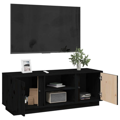 TV-taso musta 110x35x40,5 cm täysi mänty