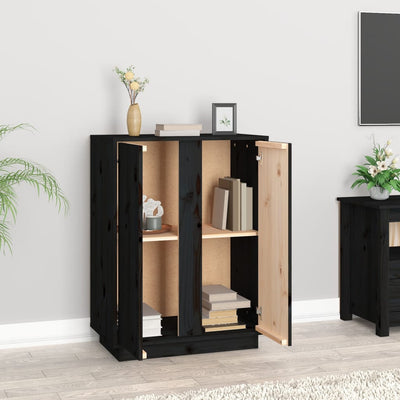 Senkki musta 60x35x80 cm täysi mänty