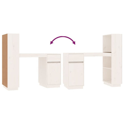 Työpöytä valkoinen 110x53x117 cm täysi mänty