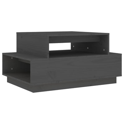 Sohvapöytä harmaa 80x55x40,5 cm täysi mänty