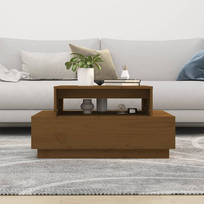 Sohvapöytä hunajanruskea 80x55x40,5 cm täysi mänty