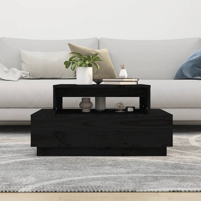Sohvapöytä musta 80x55x40,5 cm täysi mänty